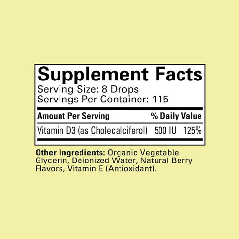 CHILDLIFE ESSENTIALS Vitamin D3 Drops for Kids, Children, & Toddlers - Liquid Vitamin D Drops, 500 IU per Drop, Immune & Bone Health Support, Natu...