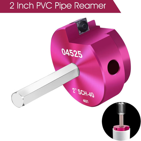 PVC Fitting Saver 2-Inch Head,PVC Reamer,2" PVC Pipe Reamer with 3/8-Inch Hex Shaft,PVC Socket Saver Plumbing Tool Plastic Pipe Fitting Reamer for...