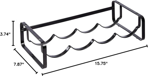 Amazon Basics Tabletop Stackable 4-Bottle Metal Wine Rack, 3.74"D x 15.75"W x 7.87"H, Black...