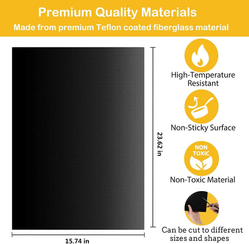 Dailyart 2 Pack Oven Liners for Bottom of Oven 23.6"x15.74" Large Heavy Duty Oven Liner Non-Stick Reusable Oven Liners for Bottom of Gas Oven Heat...