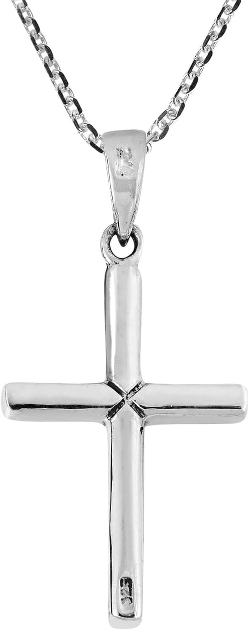AeraVida Elegant X Cross Simulated Turquoise Inlay .925 Sterling Silver Pendant Necklace...