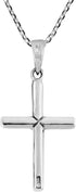 AeraVida Elegant X Cross Simulated Turquoise Inlay .925 Sterling Silver Pendant Necklace...