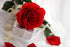 Artificial Flowers 25pcs Real Looking Burgundy Foam Fake Roses with Stems for DIY Wedding Bouquets White Bridal Shower Centerpieces Arrangements M...