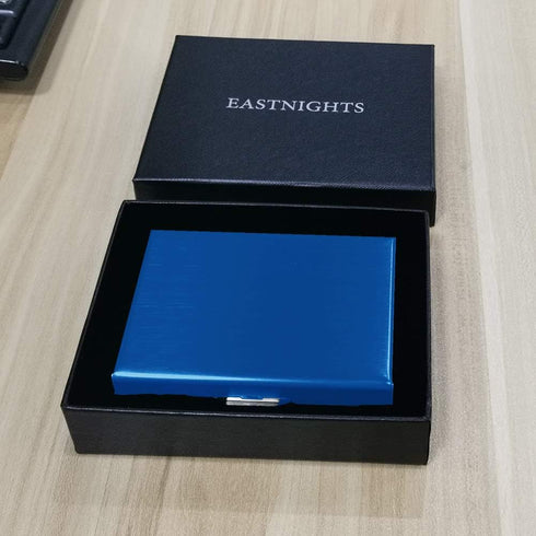 EASTNIGHTS RFID Credit Card Holder Protector Metal Credit Card Wallet Business Card Holder for Men Women Gift Box Package (Blue)...
