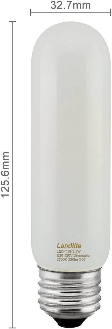 2pk LED T10 120V 5W, Frosted, dimmable,for Piano Light/Banker Light, 40W incandiscent Equivalent, Completely Traditional T10 Shape Glass Bulb...