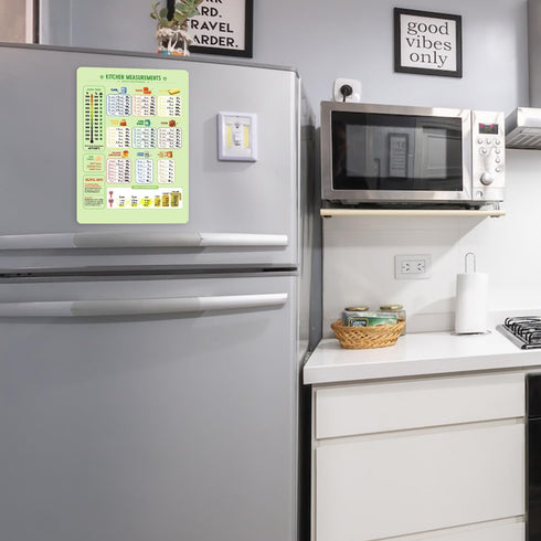 Kitchen Conversion Chart Magnet, Metric Conversion Chart for Cooking Measurement Chart Metric Conversion Guide Measuring Weight Temperature Kitche...