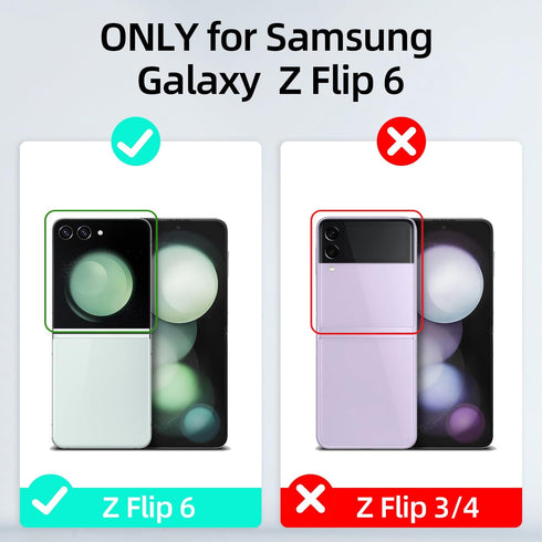 HOGGU for Samsung Galaxy Z Flip 6 Case with Hinge Protection & 360°Ring Holder Kicks-Stand, Support Wireless Charging Protective Phone Case for Sa...