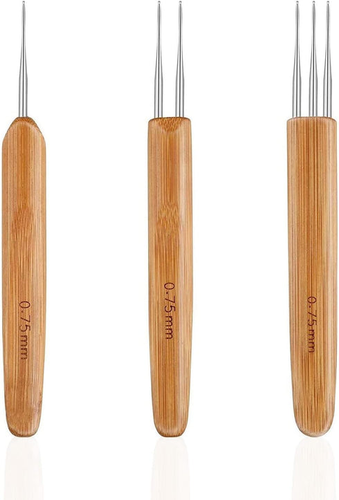 YOUMOO 3 Pieces Dreadlock Hook Tool, 3 Dreadlocks Crochet Hooks, Crochet Hook Needle for Hair Dreadlock Braid Craft 0.75mm 1 Hook, 2 Hooks, 3 Hook...
