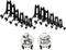 SK 3" High Black Plastic Display Stands Plate Holders to Display Pictures, Cookie, Placecards, Pack of 12 Easels (Black)...
