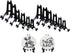 SK 3" High Black Plastic Display Stands Plate Holders to Display Pictures, Cookie, Placecards, Pack of 12 Easels (Black)...