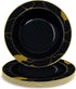 DecorLine Sophisticated Marble Collection Black & Gold Soup Bowls Set - 12" (Pack of 10) - Durable & Stunning - Perfect for Party Hosting & Memora...