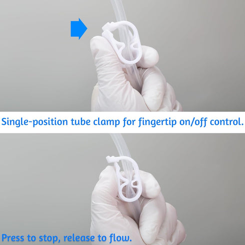 Plastic Tubing Clamps 1/2" - 5/8"OD Adjustable Flow Control Pinch Valve Plastic Hose Clamp Shut Off for Laboratory Use-White 16PCS...