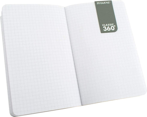 Zequenz Classic 360 Signature Series, Size: A6- Pocket, Color: Red, Paper: Grid, Soft Cover Notebook, Pocket size journal, 3.5" x 5.5",128 sheets/...