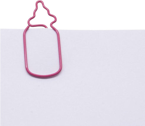 100 Count Baby Bottle Gender Reveal Shaped Paper Clips Great for Paper Clip Collectors or Office Gift - Comes in Round Tin with Lid and Gift Box (...