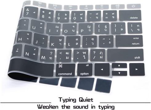 HRH Thai Language Silicone Keyboard Cover Skin for MacBook Pro 13"A1708 A1988 No Touch Bar (2018 2017 2016)&for MacBook 12"A1534 with Retina Displ...