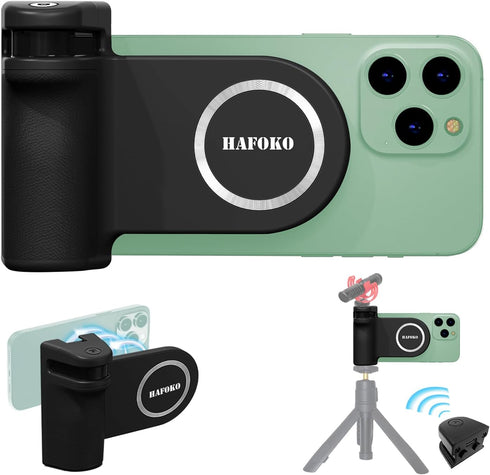 Magnetic Smartphone CapGrip Camera Cell Phone Selfie Shutter Grip Tripod Mount w 1/4" Cold Shoe with Detachable Bluetooth Wireless Remote Control ...