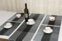 SHACOS Woven Vinyl Table Runner PVC Table Runner 12 x 71 inch Wipe Clean Indoor Outdoor, Ombre Black and Gray...