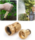 Joywayus Garden Hose Quick Connect Solid Brass 3/4" GHT Thread Couplers Nipples Easy Connect Fittings Water Hose Connectors (2 Sets)...