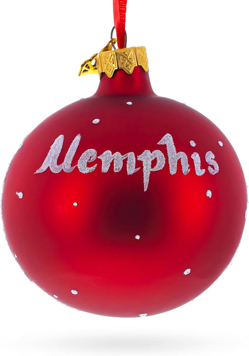Memphis, Tennessee Glass Ball Christmas Ornament 3.25 Inches...