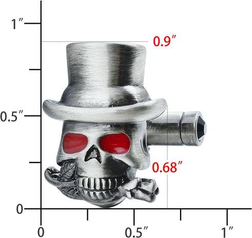 Sillver Tone Halloween Gentleman's red eye socket skull Cufflinks For Men With Gift Box....