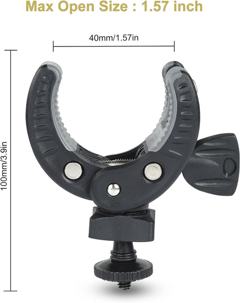 UTEBIT Bike Camera Mount with 1/4" Screw Bicycle Camera Clamp for Bike,Motorcycle, Gopro,Electric Vehicles,360° Rotation Handlebar Action Camera S...