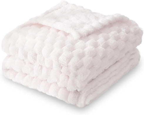 HOMRITAR Flannel Fleece Fluffy Fuzzy Blanket for Baby 3D Jacquard Soft Warm Plush Bed Blanket for Home Decor, Toddler Infant or Newborn Receiving ...
