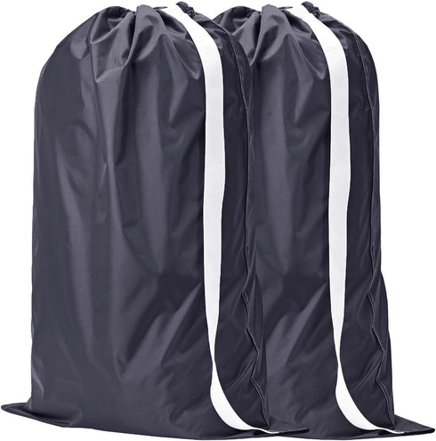 NICOGENA 2 Pack Laundry Bag with Shoulder Strap, Sturdy Drawstring Rips and Tears Resistant Nylon Fabric, Collapsible Large Clothes Storage for Co...