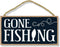 Honey Dew Gifts Fishing Decor, Gone Fishing 5 inch by 10 inch Hanging Wall Decor, Decorative Wood Sign, Gifts for Men, 75812...