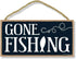 Honey Dew Gifts Fishing Decor, Gone Fishing 5 inch by 10 inch Hanging Wall Decor, Decorative Wood Sign, Gifts for Men, 75812...
