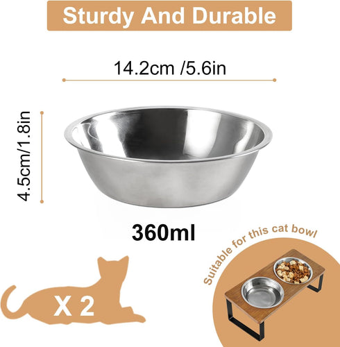Sunhoo 2 PCS Replacement Stainless Steel Cat Bowls with 5.6in/14.2cm Outer Diameter pet bowl...