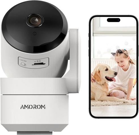 Indoor Camera for Home Security 360°, 1080p Pet Cameras with Pan&Tilt, Night Vision, Motion Detection, 2-Way Audio, Compatible with Alexa/Google A...