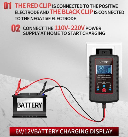 Automatic Battery Charger Trickle 6V 12V 2 Amp for Car, SUV, Trucks, and More......