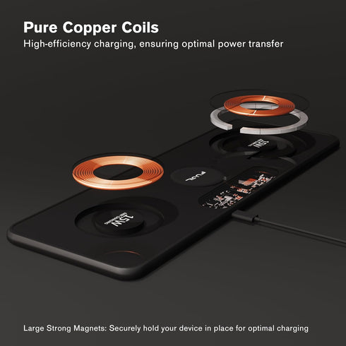 3 in 1 Magnetic Charging Pad Double 15W, Fast Wireless Charging Station, Charger for iPhone 15/14/13/12 Series, Android, Apple Watch, AirPods Pro ...