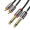 J&D 1/4 to RCA Cable, Gold Plated Copper Shell Heavy Duty 2X6.35mm TS to Dual RCA Stereo Audio Interconnect Cord for AV Receivers, Speakers, Home ...