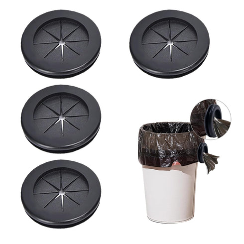 4 PCS Trash Bags Cinch Black, Reusable Trash Liner Cinch to Hold Garbage Bags in Place, Trash Bags Cinch for Securing Trash Liners Prevents Liners...