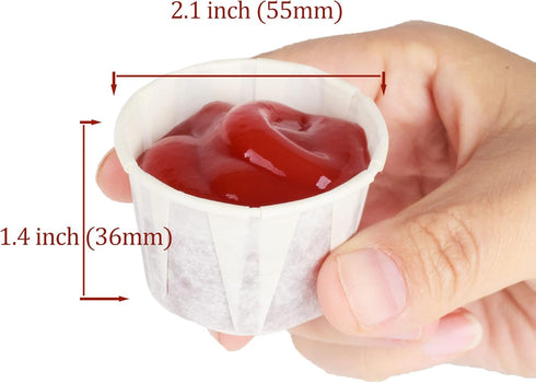Golden Apple, 2oz-250ct White Treated Paper Souffle Portion Cups for Measuring, Medicine, Samples, Jello Shots,Harvest Paper. Compostable Souffle,...