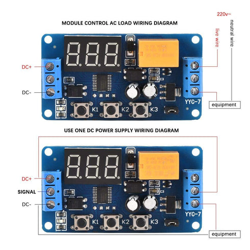 Timer Control Relay, 3V 3.7V 4.5v 5v 6v 7.4V Adjustable Cycle Time Delay Switch Module for Automotive and Lamp Accessory Applications......