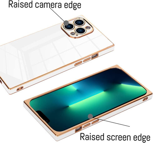 KANGHAR Case Compatible with iPhone 13 Pro Max Luxury Cute Plating Electroplated Design Case Full-Body Anti-Scratch Shockproof Bumper Slim Cover f...