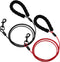 2 Pack Heavy Duty Dog Leashes with Chew Proof and Comfortable Padded Handle 4/5/6 FT, Steel Metal Safety Lead Rope with Retractable Buckle for Lar...