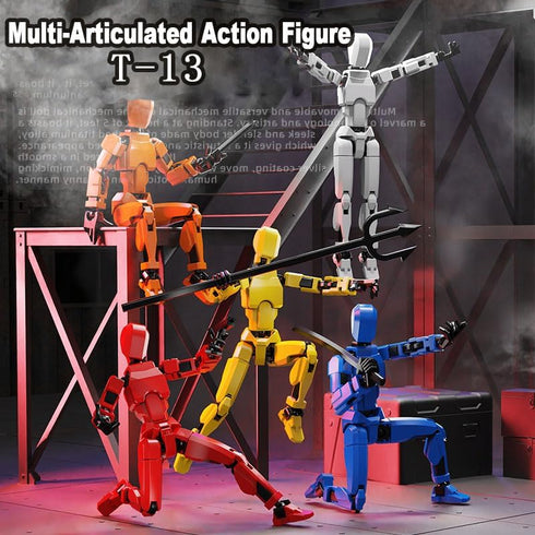 T13 Action Figure Set 3D Printed Multi-Jointed Movable T13 Lucky 13 Dummy 13 Nova 13 Robot 13 Action Figure (Blue)...