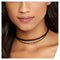 Boho Layered Suede Choker Necklace Short Black Velvet Choker Necklace Vintage Leather Necklace Silver Bead Collar Necklace Chain Jewelry for Women...