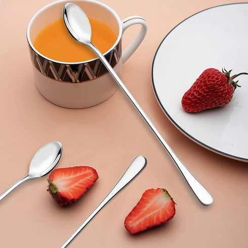 9 Inch Long Handle Iced Teaspoon, DaKuan Set of 10 Stainless Steel Iced Teaspoon for Iced Tea, Coffee, Cocktail, Milkshake, Cold Drink...