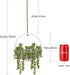 Floweroyal Artificial Succulents Hanging Plants 12.2'' Fake String of Pearls in Pot with 8.3'' Lanyard for Indoor Outdoor Wall Decor....