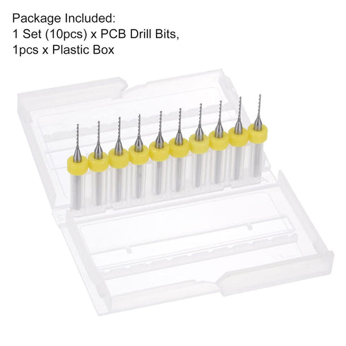 uxcell Micro PCB Drill Bit Set, 1/8" Shank 0.85mm Solid Tungsten Carbide CNC Engraving Print Circuit Board Drill Bits Rotary Tool 10pcs...
