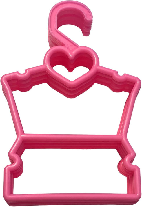 7- Pink Heart Doll Clothes Hangers- Fits 12-14 Inch Doll Clothes...