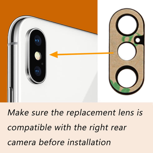 Back Rear Glass Camera Lens Replacement with Tool Kit & Camera Cover for iPhone Xs...