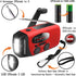 2000mAh SOS Alarm Emergency AM FM Weather Radio, 3LED Type-C Hand Crank Solar Battery Operated Portable Wind Up Radio Flashlight, Cell Phone Charg...