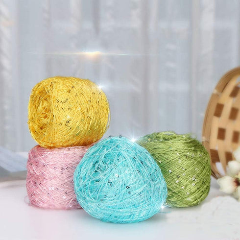 Clisil White Colorful Sequin Yarn,Sparkle Yarn,Sequin Theread,Accessories,Fantasy Yarn,Payet Yarn,Lace Yarn,Lame Yarn,Art Yarn 100g......