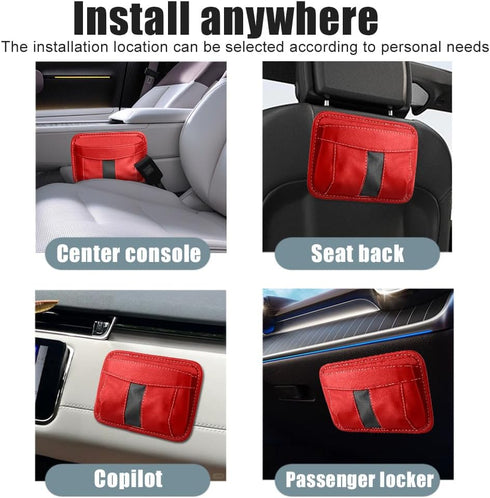 Car Seat Side Pocket Organizer, PU Leather Pen Phone Sunglasses Holder Tray Pouch Seat Gap Filler, Universal Car Interior Accessories Mini Storage...