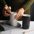 Striped Ceramic Toothbrush Cup, Couple Toothbrush Cup, 10.5 oz Simple Toothbrush Cup, Drinking Cup, Tea Cup (White)...